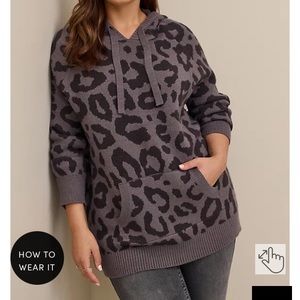 Torrid leopard sweater- soft, warm and brand new